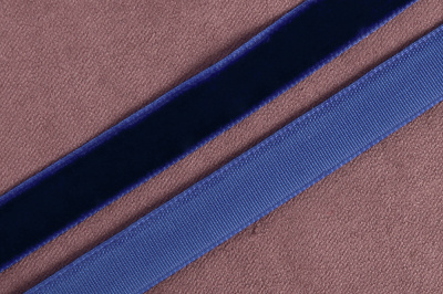 Лента бархатная 10мм Т.Синий 8571 - изображение