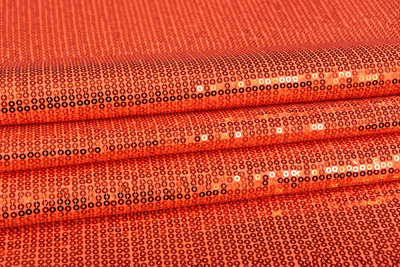 Пайетки на трикотаже Люминесцентно-оранжевый - изображение
