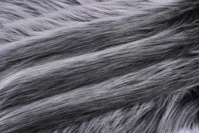 Мех-длинноворсовый ИД 61-1 Черный с белым ворсом - изображение