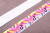 Репсовая лента 25мм с рисунком Likее Tik и Tok Голубой/Розовый/Желтый