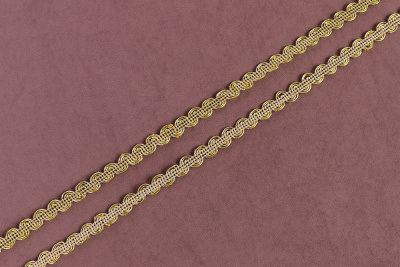 Тесьма металлизированная 10мм Волна Св.золото - изображение