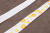 Репсовая лента с рисунком 15мм Цветы Белый/оранжевый/желтый