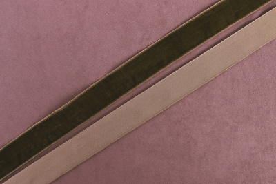 Лента бархатная 20мм Т.Хаки 8594 - изображение