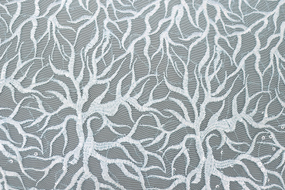 Кружевное полотно на сетке Мятный - изображение