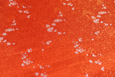 Жаккард монгольский цветы медальон Оранжевый - изображение
