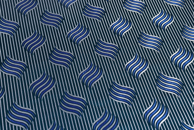 Жаккард монгольский геометрия Морская волна/синий - изображение