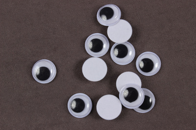 Глазки двигающиеся 12мм круглые Чёрный/белый - изображение