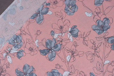 Бязь набивная 220 Ив 120 г/м.кв Сакура на пудровом - изображение