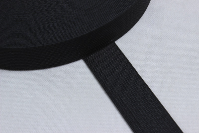 Тесьма эластичная 25мм Стандарт Черный - изображение