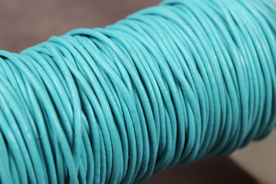 Шнур кожаный 2мм Голубой - изображение