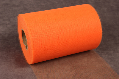 Лента 150мм фатиновая Оранжевый неон - изображение