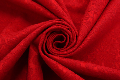 Хлопок жаккард Красный - изображение