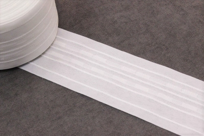 Лента шторная Равномерная 6см текстильная белый - изображение