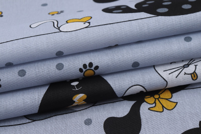 Бязь набивная 150 Ив 120 гр/м.кв. Коты - изображение