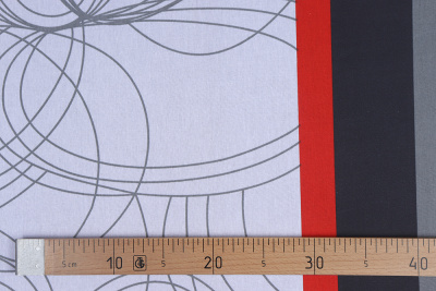 Поплин набивной 150 110гр/м.кв. Круги/полосы - изображение