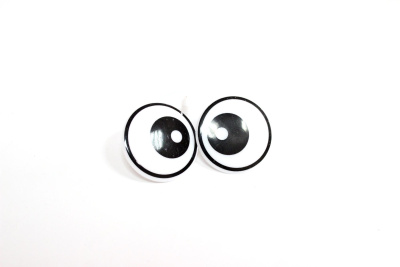 Глаза винтовые нарисованные 40мм Черный/белый - изображение
