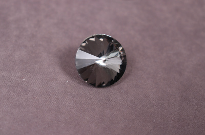 Пуговица 22мм мебельная Металл/Страза Черный - изображение