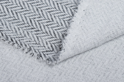 Трикотаж елочка 5574 Черный/белый - изображение