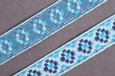 Лента 18мм жаккардовая 9429 Мятный/Синий/Голубой - изображение