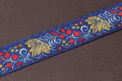 Лента 22мм жаккардовая 9443 Синий/красный/желтый/белый - изображение