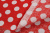 Бязь набивная 262 Ив 122 гр/м о/м Крупный белый горох на красном