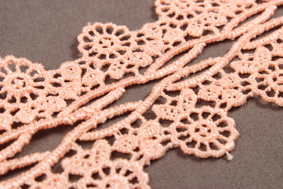 Кружево 55мм гипюр Персиковый - изображение
