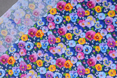 Бязь набивная 150 Комфорт Анютины глазки - изображение