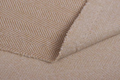 Трикотаж елочка 4200 Бежевый/молочный - изображение