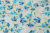 Вискоза сатин 33462 Цветы Голубой/зеленый