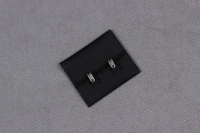 Застежка для бюстгальтера 30мм 3ряда 2крючка Черный - изображение