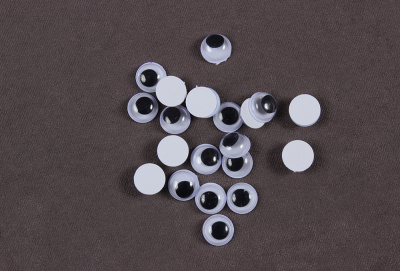 Глазки двигающиеся 8мм круглые Черный/белый - изображение