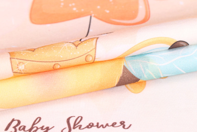 Кулирная гладь с лайкрой 180 гр/м.кв. Панель Пчелка с шариком - изображение