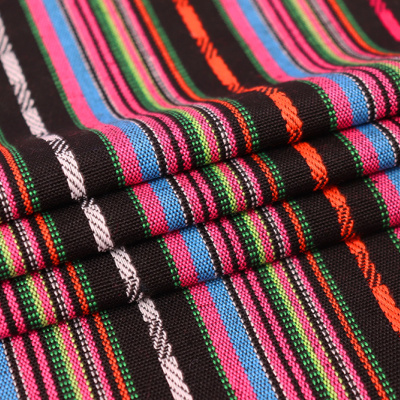 Гобелен 150 облегченный Розовые,оранжевые,голубые,салатовые полоски - изображение