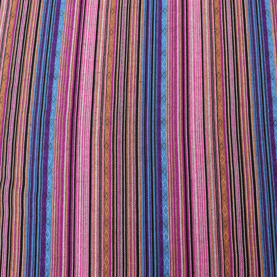 Гобелен 150 облегченный Фиолетовые,голубые,черные,бежевые полоски - изображение