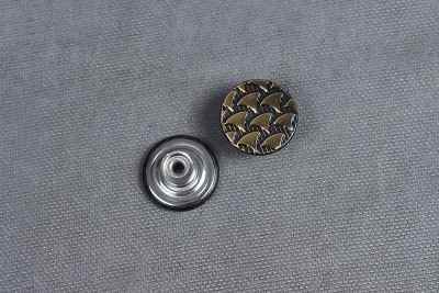 Пуговица 20мм джинсовая чешуя Антик - изображение