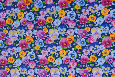 Бязь набивная 150 Комфорт Анютины глазки - изображение