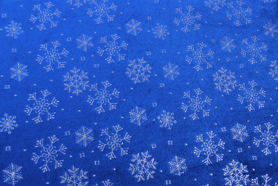 Мех со снежинками Синий - изображение