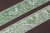 Лента 50мм жаккардовая 9360 Славянский орнамент, оберег Белый/зеленый домик