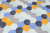Интерьерная ткань DUCK с тефлоновым покрытием Калейдоскоп серо-желто-синий