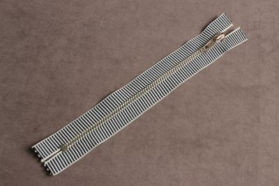 Молния декоративная 20см металл Полоса черно/белая - изображение