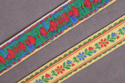 Лента 17мм жаккардовая 8749 Желтый/Зеленый/Красный - изображение