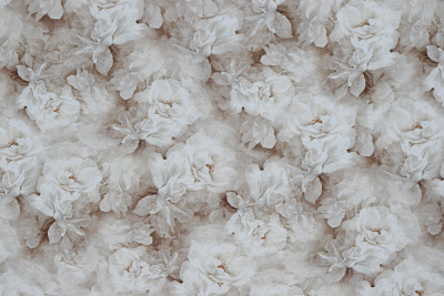 Ткань плательная 40513 Цветы Коричневый/серый - изображение