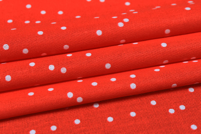 Бязь набивная 150 Комфорт Мелкий горох на красном - изображение