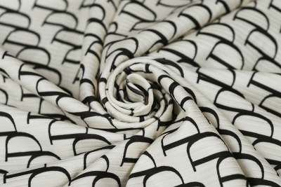 Трикотаж лапша Молочный/черный - изображение