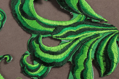 Термоаппликация 150*290мм Орнамент Зеленый 3802 - изображение