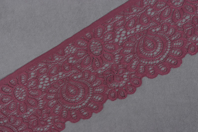 Кружево 90мм эластичное Розовый рубин - изображение