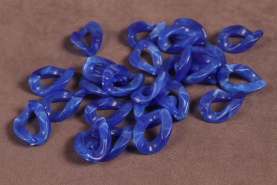 Кольцо для цепочки 16*23мм Синий мрамор - изображение
