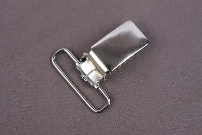 Клипса для подтяжек 20мм гладкая Никель - изображение