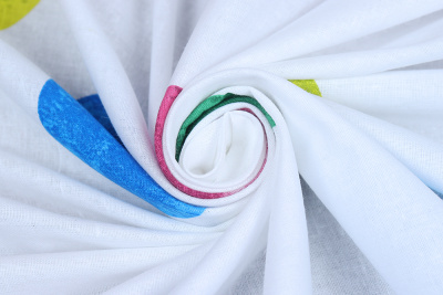 Перкаль наб 150 Тейково Разноцветный горох на св.розовом - изображение