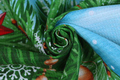 Полотно вафельное 150 Тейково Новогодние гуси - изображение